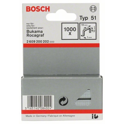 Bosch Sponky do sponkovačky z plochého drátu, typ 51 10 x 1 x 10 mm PROFESSIONAL