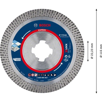 Bosch EXPERT X-LOCK diamantový dělicí kotouč HardCeramic 115mm PROFESSIONAL