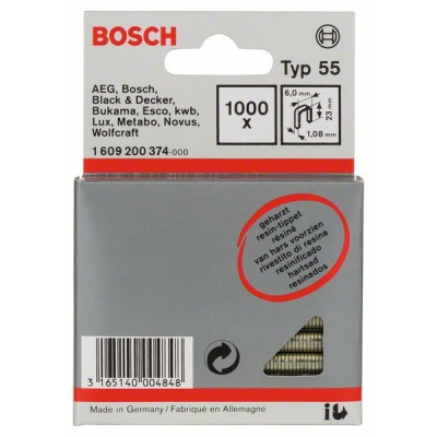 Bosch Úzká sponka do sponkovačky, typ 55, laminovaná 6 x 1, 08 x 23 mm PROFESSIONAL