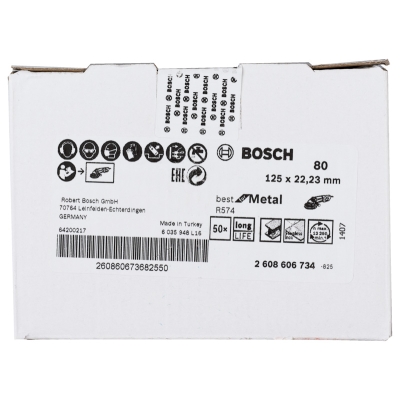 Bosch Fíbrový brusný kotouč R574, Best for Metal D = 125 mm; G = 80 PROFESSIONAL