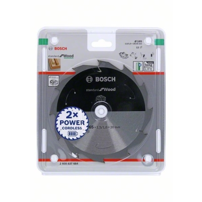 Bosch Pilový kotouč pro aku pily; Standard for Wood 165x20/16x1, 5/1, 0x12T PROFESSIONAL