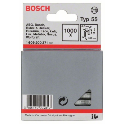 Bosch Úzké sponky do sponkovačky, typ 55 6 x 1, 08 x 14 mm PROFESSIONAL
