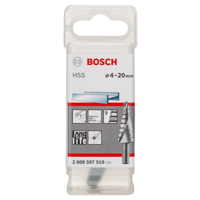 Bosch Stupňovitý vrták HSS 4 - 20 mm, 8, 0 mm, 70, 5 mm PROFESSIONAL