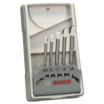 Bosch 5dílná sada vrtáků na dlaždice CYL-9 Ceramic 5, 5; 6, 0; 7, 0; 8, 0; 10, 0 mm PROFESSIONAL