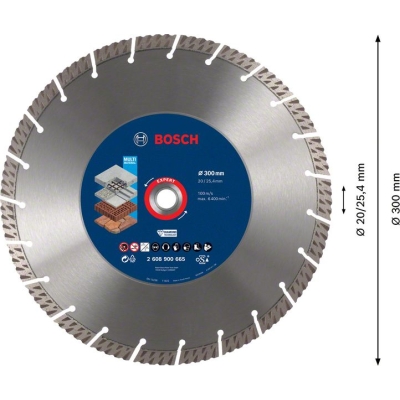 Bosch EXPERT diamantový dělicí kotouč MultiMaterial 300x20/25, 4mm PROFESSIONAL