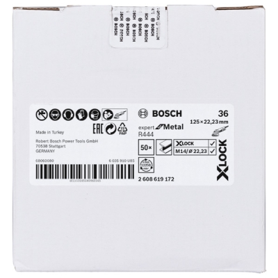 Bosch X-LOCK Fíbrové brusné kotouče Expert for Metal systému Ø 125 mm, G 36, R444 PROFESSIONAL