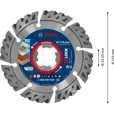 Bosch EXPERT X-LOCK diamantový dělicí kotouč MultiMaterial 115mm PROFESSIONAL