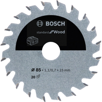 Bosch Pilový kotouč pro aku pily; Standard for Wood 85x15x1, 1/0, 7x20T PROFESSIONAL