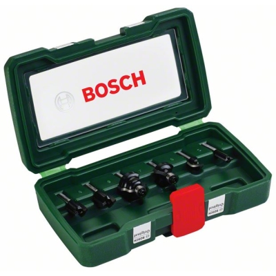 Bosch 6 dílna sada fréz z tvrdokovu v plastovém kufru (Ø stopky 6 mm) PROFESSIONAL