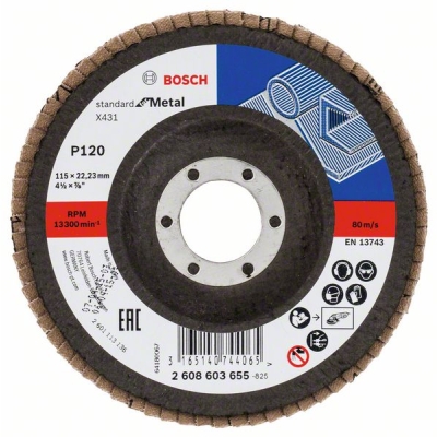 Bosch Lamelový brusný kotouč X431, Standard for Metal 115 mm, 22, 23 mm, 120 PROFESSIONAL