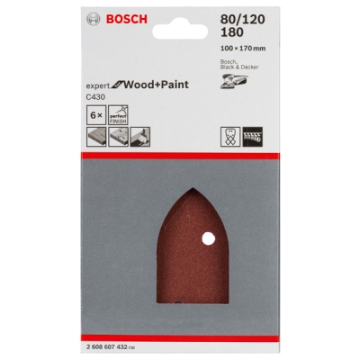 Bosch 6dílná sada brusných papírů C430 80; 120; 180 PROFESSIONAL