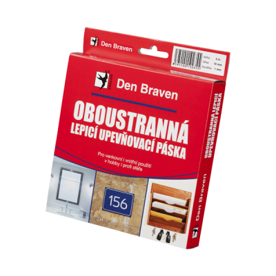 Den Braven Oboustranně lepicí upevňovací páska v krabičce 15 mm × 1 mm, délka 10 m bílá