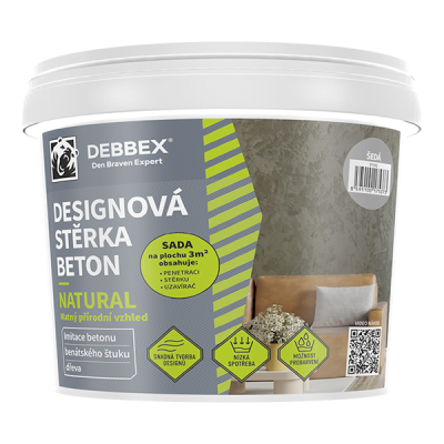 Den Braven Designová stěrka BETON NATURAL 5 kg kbelík šedá