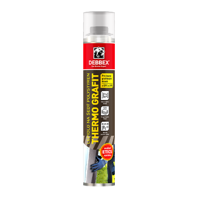 Den Braven Lepidlo na šedý polystyren THERMO GRAFIT 750 ml pistolová dóza šedá