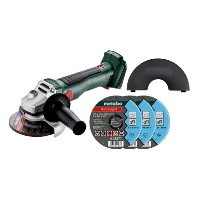 Metabo W 18 L BL 9-125 + ochr.kryt + 3 řez.kot. pouze stroj