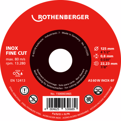 Rothenberger Řezný kotouč FINE CUT - 125 x 0,8mm - balení 10 ks