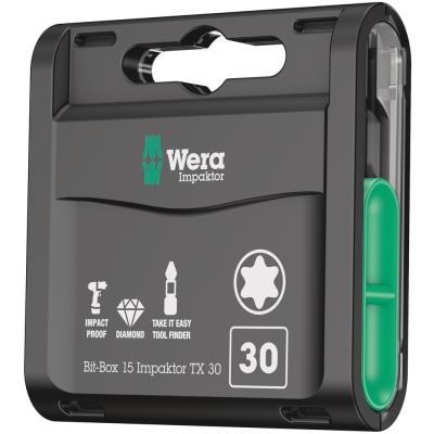 Wera Bit-Box 15 Impaktor TX, TX 30 x 25 mm, 15 dílný