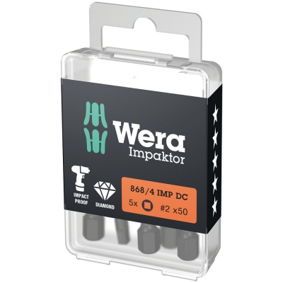 Wera 868/4 IMP DC DIY Impaktor bity s vnitřním čtyřhranem, 3 x 50 mm, 5 dílný