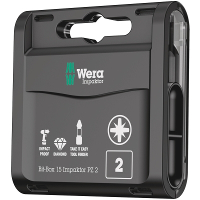 Wera Bit-Box 15 Impaktor PZ, PZ 2 x 25 mm, 15 dílný