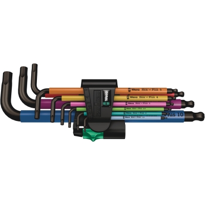 Wera 950/9 Hex-Plus Multicolour 1 SB Sada zástrčných klíčů, metrická, BlackLaser, 9 dílný