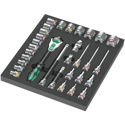 Wera 9722 Ráčna 8000 C Zyklop 1/2" v pěnové vložce, set 1, 31 dílný