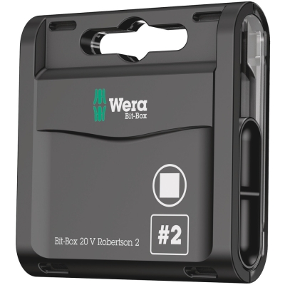 Wera Bit-Box 20 V s vnitřním čtyřhranem, 2 x 25 mm, 20 dílný