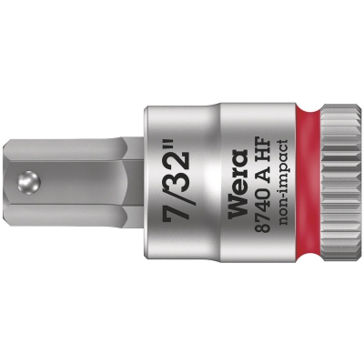 Wera 8740 A HF Zyklop zástrčný nástavec, s přidržovací funkcí, upínací část 1/4", 7/32" x 28 mm