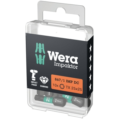 Wera 867/1 IMP DC TORX® DIY Impaktor bity, TX 10 x 25 mm, 10 dílný