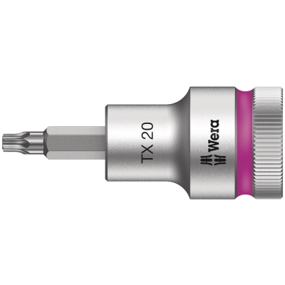 Wera 8767 C HF TORX® zástrčný nástavec Zyklop, s přidržovací funkcí, upínací část 1/2", TX 20 x 60 mm