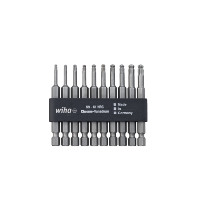 Wiha Bit Set Professional 70 mm Kulová hlava TORX® 1/4" vč. liště s bitů 11díl.